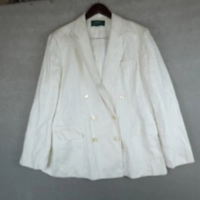 Lauren Ralph Lauren Blazer Women Linen XL Double Breasted Academia Old Money - Image 1 of 4