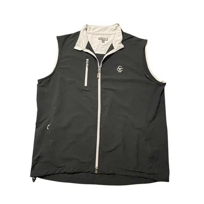 Chaleco Peter Millar Wind Element 4 Para Hombre Grande Negro Charlotte Club de Golf Cremallera Completa Foto 1 de 4