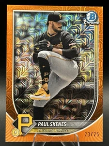 Bowman Chrome Paul Skenes Veterans Orange Mojo 23/25 Piratas #30 B039 2025 - Imagen 1 de 3