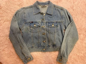 Giacca di jeans vintage DKNY donna TAGLIA M blu crop denim con bottoni - Foto 1 di 7