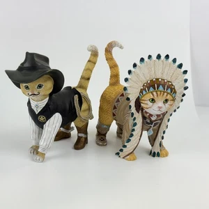 Hamilton Collection "Spurs N Fur" Sheriff & "Chief Runs With Paws" Katzenfigur - Bild 1 von 16