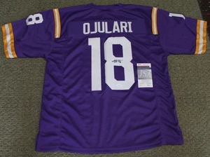 JSA Authentic BJ B.J. Ojulari LSU Tigers Signed Auto Purple Custom #18 Jersey - Picture 1 of 6