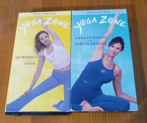 2 VHS Yoga Zone Beginners Introduction Conditioning Stress Release (1997 TESTED) - Picture 1 of 5