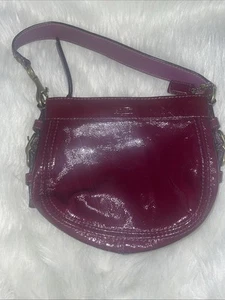Coach Zoe Burgundy Patent Leather Hobo Small Handbag - Picture 1 of 10