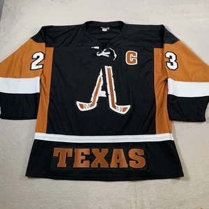 VINTAGE Texas Longhorns Jersey 90s Made In USA Hockey Searfoss Game Worn Size XL - Picture 1 of 12