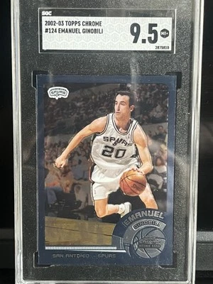 SGC 9.5 Graded 2002 Topps Chrome Emanuel Ginobili Card - Image 1 of 2
