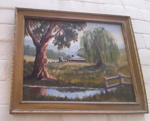 Australian Framed Oil Painting of Australian Landscape Signed P. Roberts March71 - Picture 1 of 5