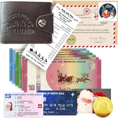 PopManko Santa's Lost Wallet, Santa Lost Wallet Set for Kids, Santa Evidence Ki