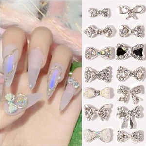 Bowknots Bow Nail Rhinestones Crystal Nail Jewelry DIY Nail Art Decorations - Picture 1 of 36