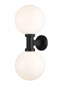 Z-Lite 597B2-BK Laurent - 2 Light Outdoor Wall Sconce with Opal Glass In Modern - Picture 1 of 4