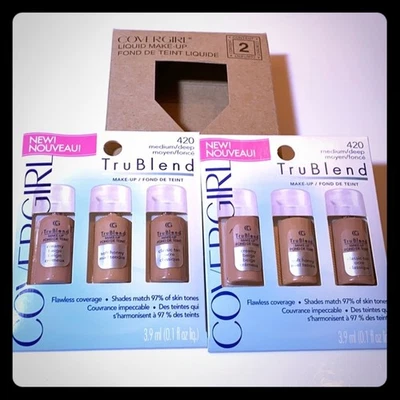 CoverGirl TruBlend MEDIUM DEEP FOUNDATION 420 Flawless Liquid Packets NEW Lot 6  - Image 1 of 4