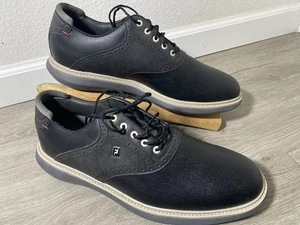 FootJoy Herren Schwarz Leder Golfschuhe Oxford-Schuhe Performance Größe 13M 57904 Neu - Bild 1 von 15