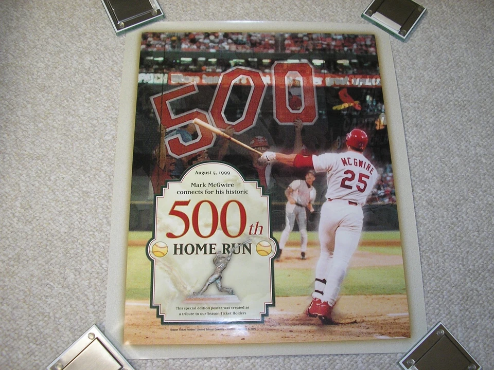 St. Louis Cardinals-Mark McGwire Season Ticket Holder Exclusive 500 HR Poster - Image 1 of 1