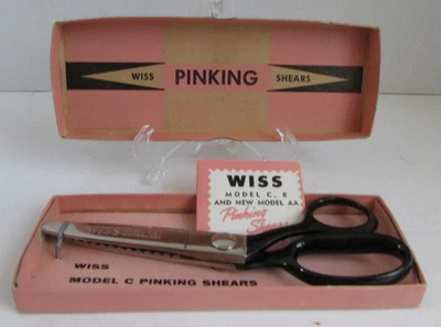 VINTAGE 1950's Wiss Pinking Shears CC-7 Nickel Plated w/Original Box - Image 1 of 2