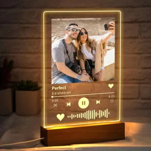 Placa de música acrílica personalizada álbum de fotos código de canción vidrio regalo - Imagen 1 de 16