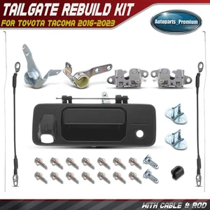 Metal Tailgate Hardware Rebuild Kit w/ Cable & Rod for Toyota Tacoma 2016-2023 - Picture 1 of 11