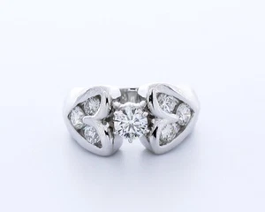 1.7CT Natural Diamond D/SI1 Round Cut 14K Gold Prong Custom Band Engagement Ring - Picture 1 of 4