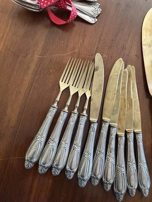 Completo Posate Da Dolce Vintage Da 6 Timbrato 800 Più Altre - Immagine 1 di 4