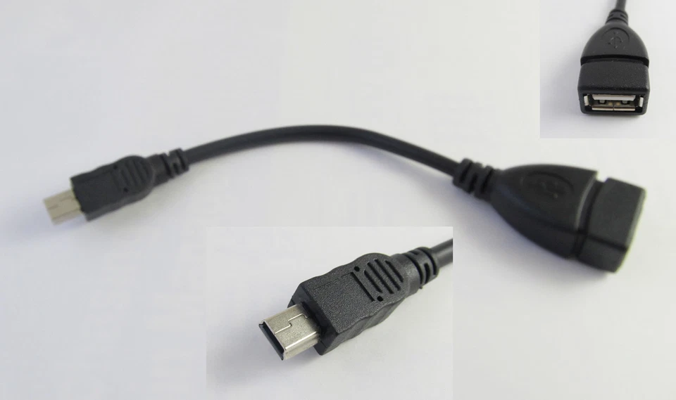 USB 2.0 A Female to Mini 5 Pin USB B Male Plug OTG Host Adapter Cable Tablet PC - Image 1 of 1