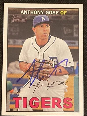 Tarjeta de herencia Topps autografiada por Anthony Gose Tigers 2016 #29 ~ certificado de autenticidad Foto 1 de 4