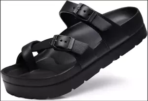 New Trend Women's Platform Sandals Arch Support Adjustable Buckle Comfy Slides - Picture 1 of 51