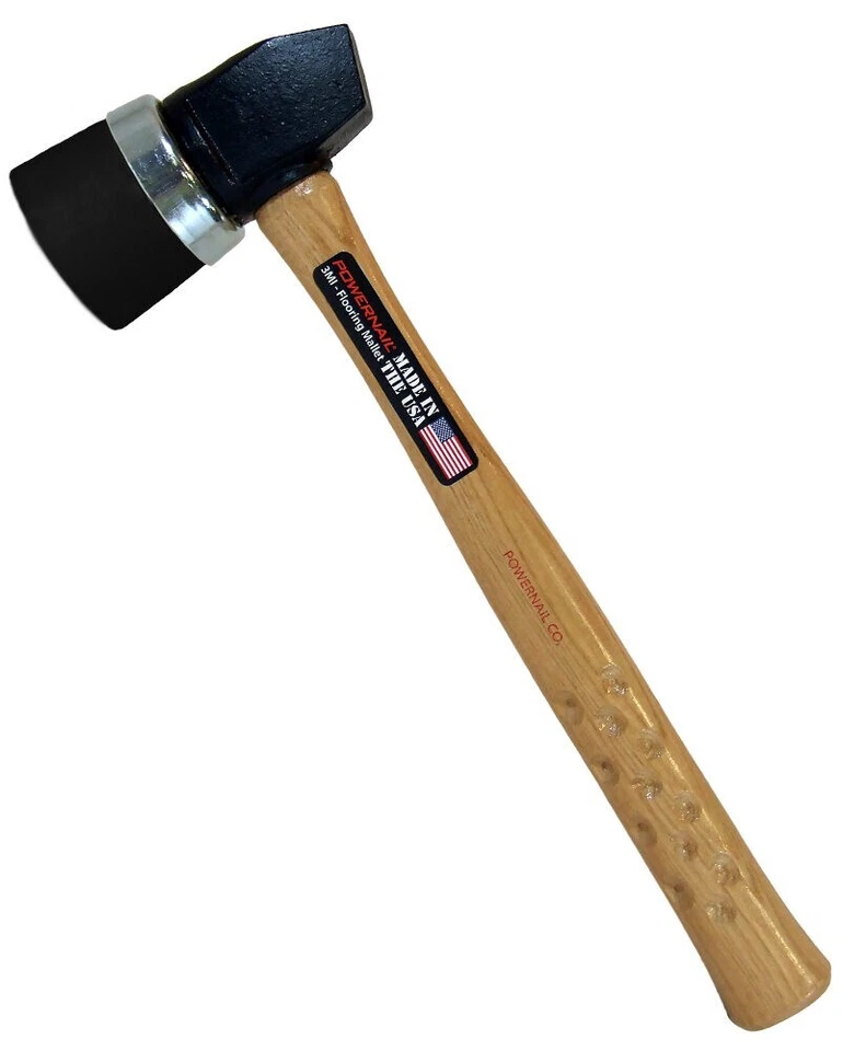 Mazo de piso de goma negro con cabeza de hierro Powernail 3MI de una sola tapa (2,6 libras) Foto 1 de 1