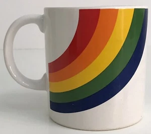 Vintage Regenbogen Keramik Kaffeetasse Becher - Bild 1 von 6