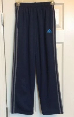 Adidas Warm Sweatpants Soft Polyester Blue And Gray Boys Medium C85KU - Image 1 of 4