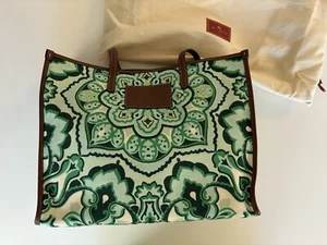 100% authentic Etro Canvas Tote - Green Ivory - Picture 1 of 16