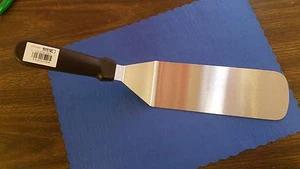 HAMBURGER SPATULA 3" x 8" HEAVIER GAUGE STAINLESS STEEL W/ BLACK POLY HANDLE/NSF - Picture 1 of 4