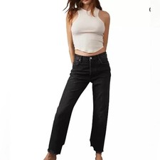 Free People Tapered Baggy Boyfriend Jeans Black NWT Size 32