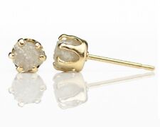 5mm 14K Gold Filled Studs Posts - Conflict Free Natural Raw Rough Diamonds White