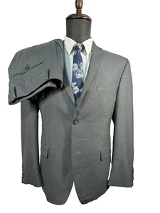 ALFANI RED Mens Gray SLIM FIT STRETCH Flat Front 2 Pc Suit 40S Jacket 32x32 Pant - Picture 1 of 13