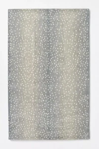 Alfombra punteada abstracta gris y beige acolchada a mano alfombra moderna para sala de estar - Imagen 1 de 6