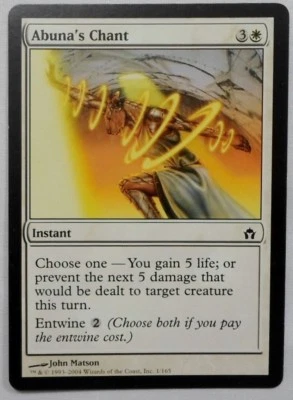 MAGIC THE GATHERING MTG 2004 FIFTH DAWN WHITE ABUNA'S CHANT INSTANT CARD - Image 1 of 2