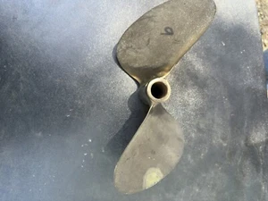 Brass  Johnson 9 inch 11 1/2 Pitch Boat Propeller Used - Bild 1 von 6