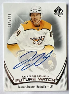 2021-22 SP Authentic Tanner Jeannot RC AUTO #769/999 RC Rookie /999 UD 21/22 198 - Picture 1 of 2