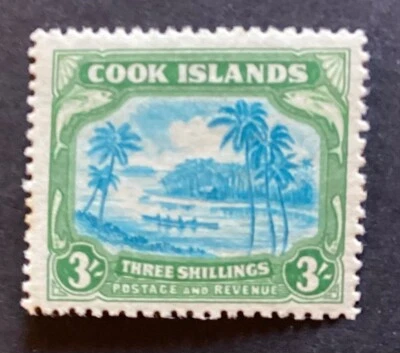 COOK ISLANDS 1938  3s Pictorial Definitive watermark 43 SG129  mnh  (A596) - Image 1 of 2