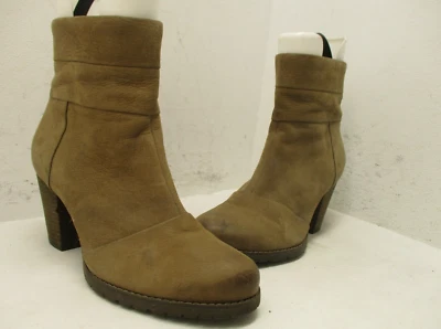 Clarks Brown Nubuck Leather Zip High Heel Ankle Boots Sz 8.5 M Style 26104164 - Image 1 of 4