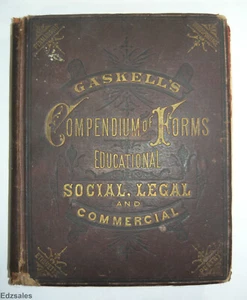 1880 Gaskell Compendium of Form Educational Social Legal Commercial Antique Book - Picture 1 of 12