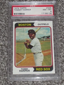 1974 Topps Baseball #325 Tommy Harper Boston Red Sox PSA 8 NM-MT NQ 325 - Picture 1 of 2