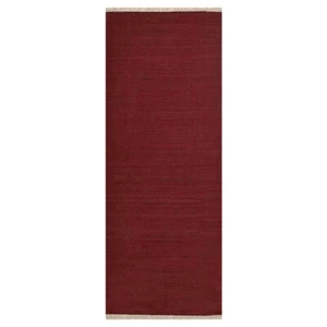Eco-Friendly Hand Woven Flat Weave Kilim Wool Area Rug Solid Dark Red BBD00111 - Picture 1 of 128