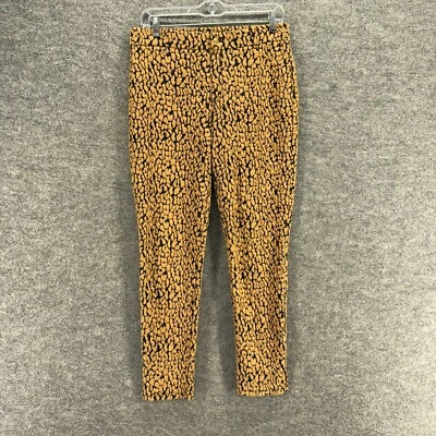 Michael Kors Pants Women M Medium Brown Animal Print Mid Rise Flat Front Chino - Image 1 of 4