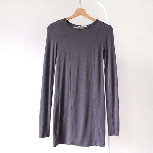 T By Alexander Wang designer mini abito tunica manica lunga minimal XS (k4)