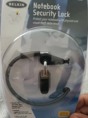 Belkin Notebook Security Lock 6ft Galvanized Steel Cable F8E550 Laptop Lock - Image 1 of 3