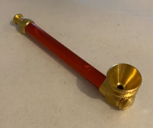 11cm Metal Smoking Pipe with RED Stem Tobacco Cigarettes NEW Aus Made - Picture 1 of 3