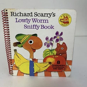 Richard Scarry's Lowly Worm Sniffy Book Spiral Bound  (Scratch & Sniff) 1978 - Picture 1 of 9