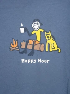 LIFE IS GOOD HERREN S/S T-SHIRT LAGERFEUER "HAPPY HOUR" FÜR EINEN CAMPER IN IHREM LEBEN (M) - Bild 1 von 3