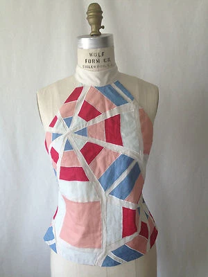 FRENCH CONNECTION Intriging Mosaic Design Choker Neckline Top. Sz 10. - Image 1 of 4