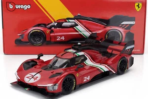 Bburago 2024 Ferrari 499P 3.0L Turbo V6 No 24 Modificata 2024 - Red & Black 1:18 - Picture 1 of 2